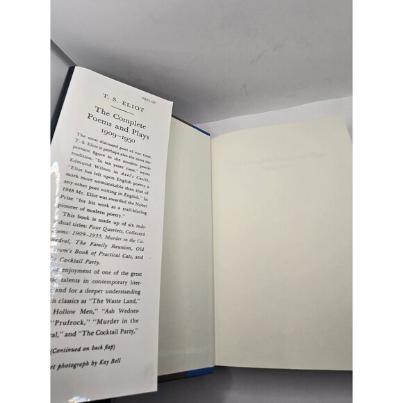 T. S. ELIOT The Complete POEMS AND PLAYS 1909-1950 Hardcover Dust Jacket 1962 - Picture 7 of 11